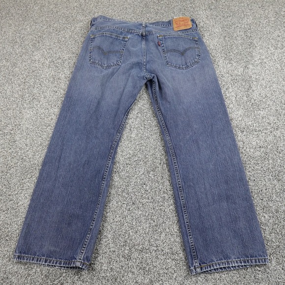 Levis Jeans Mens 36X30 Dark Blue Denim Pants 569 Loose Straight Baggy Skate Fade - Picture 10 of 16